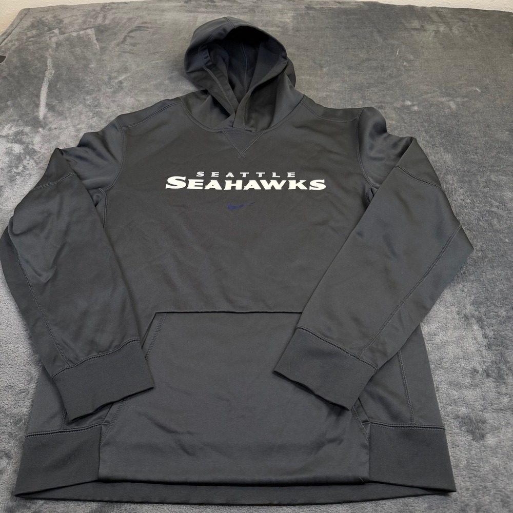 Nike Therma-FIT Hoodie Kids XL 18-20 Gray Seattle Seahawks NFL Pullover
